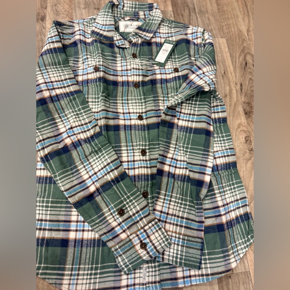 NWT‎ Mens alpine Design Green Plaid Size small Mad Hike MSRP $48